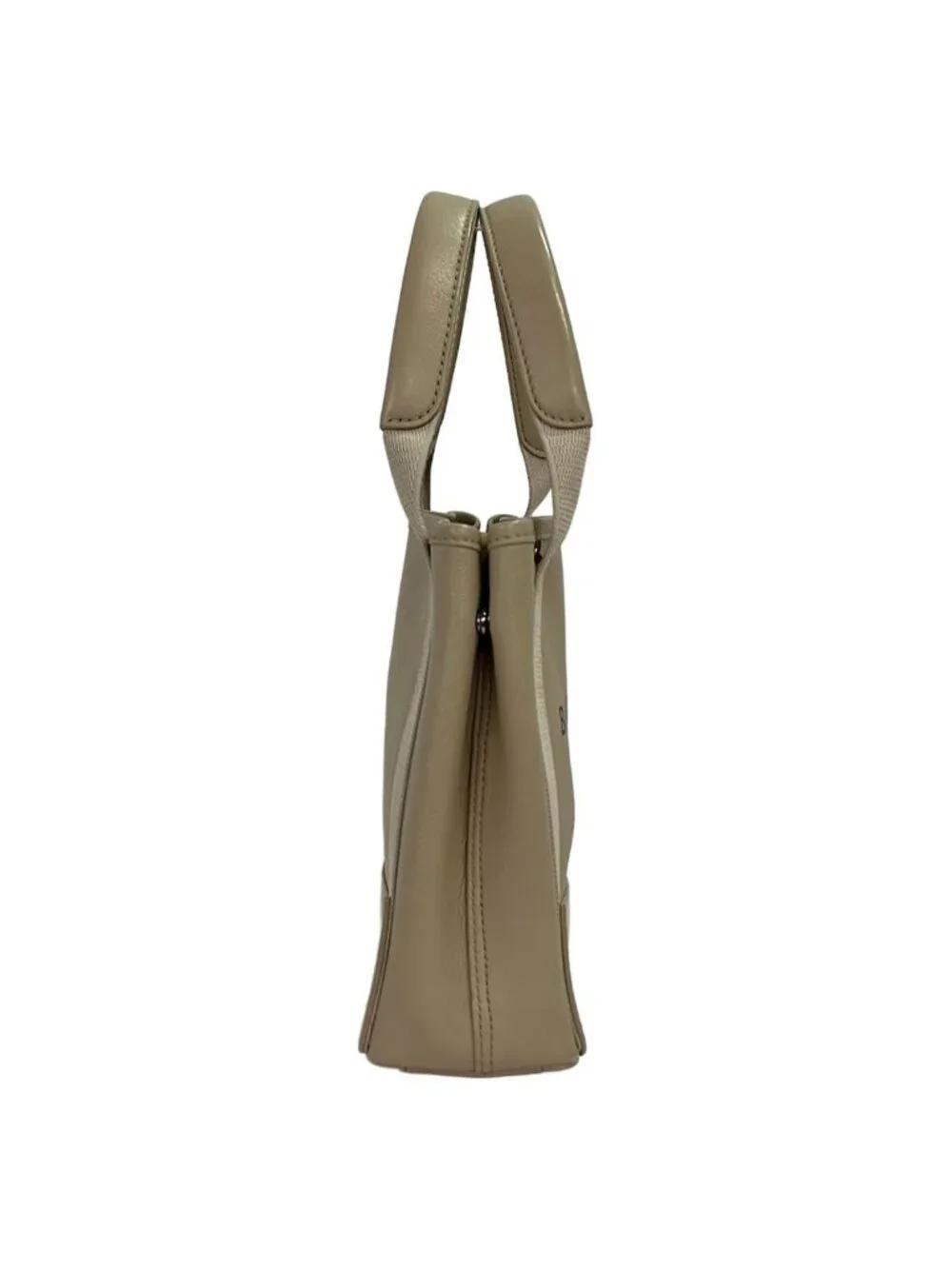 Balenciaga Tote Navy Cabas XS Beige Leather